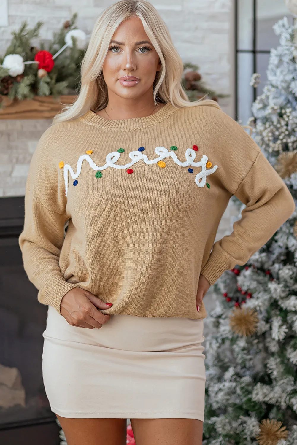 Theresa Detail Christmas Dolman Sweater sold by Threaded Pear product image thumbnail 4