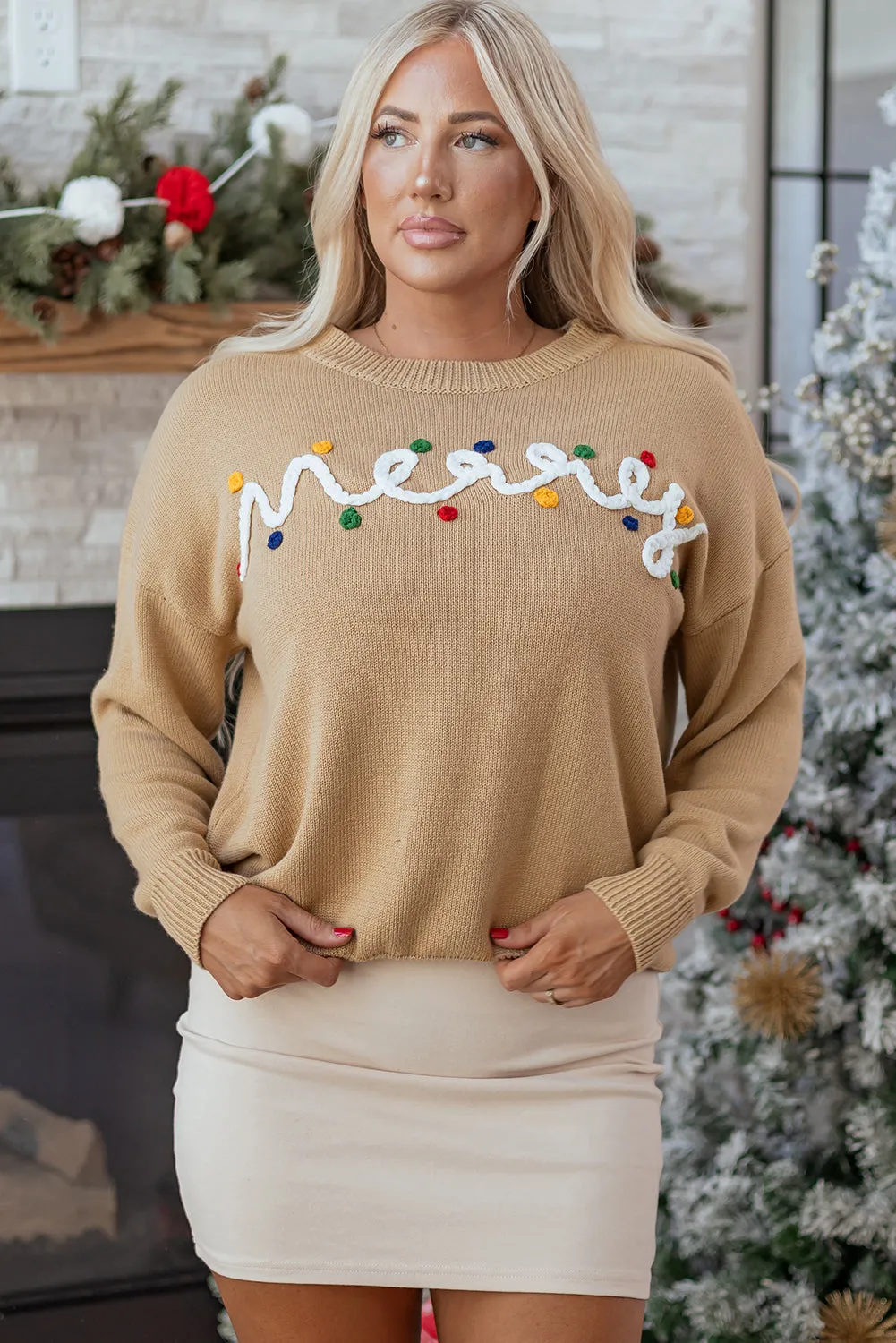 Theresa Detail Christmas Dolman Sweater sold by Threaded Pear product image thumbnail 5