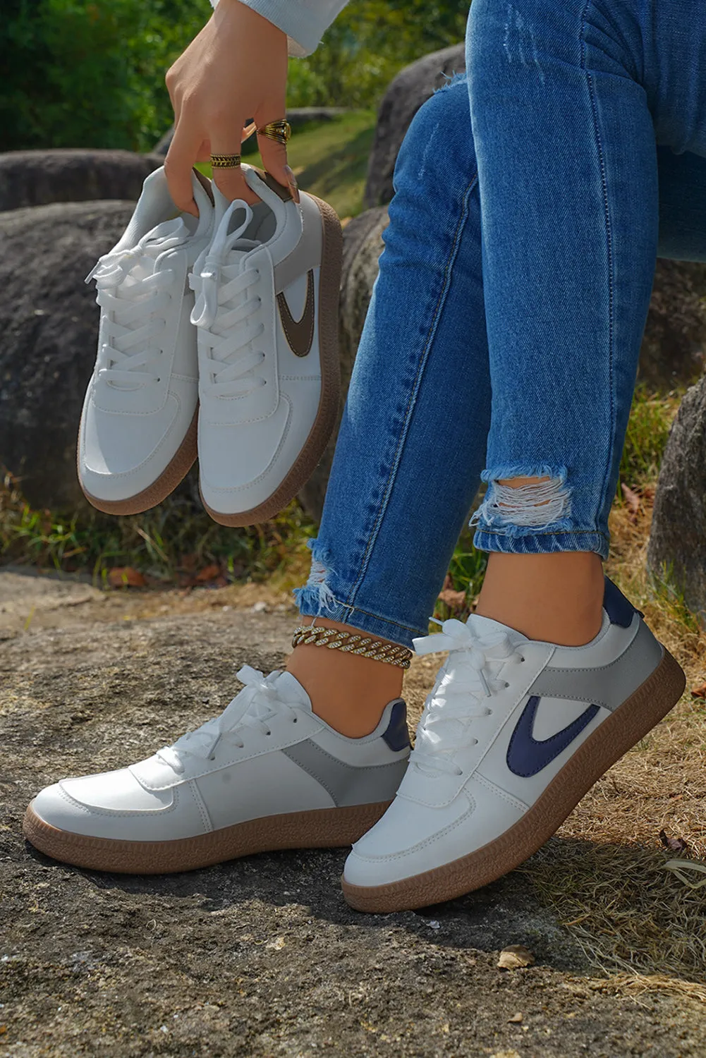 Elizabeth Leather Lace Up Sneakers sold by Threaded Pear product image thumbnail 3