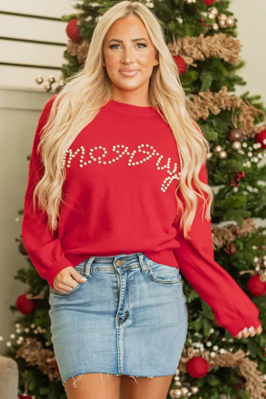 Aria Beaded Merry Casual Sweater sold by Threaded Pear