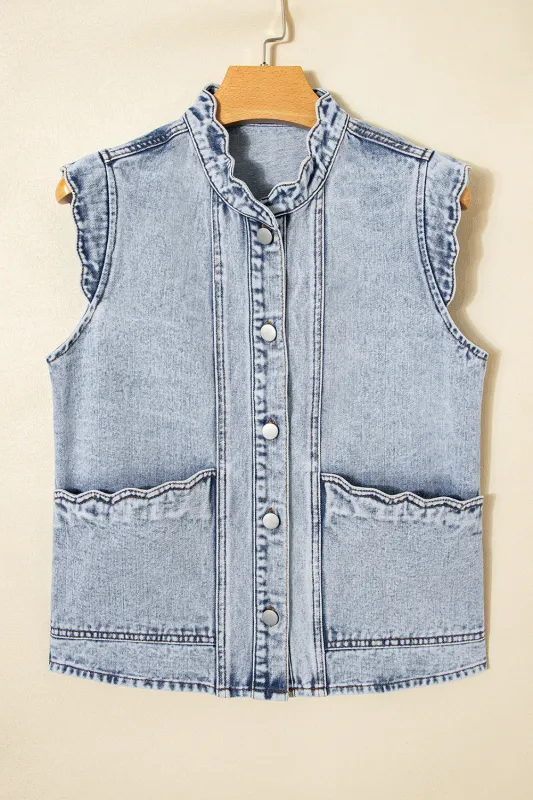 Ava Trim Patch Front Vest sold by Threaded Pear
