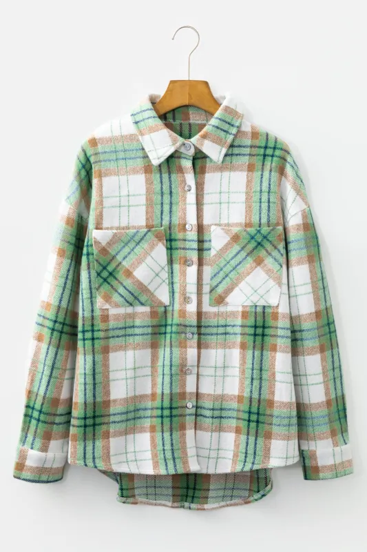 Abigail Plaid Casual Flannel Shacket sold by Threaded Pear