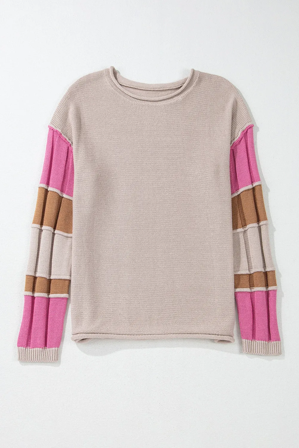 Ava Colorblock Exposed Seam Sweater sold by Threaded Pear