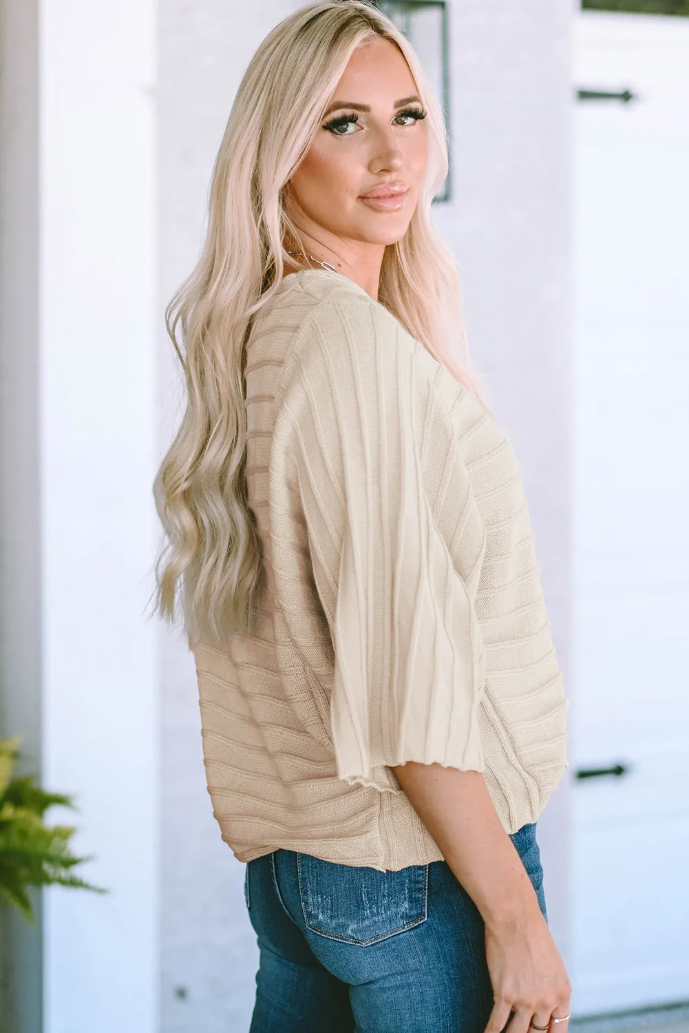 Ella Ribbed Knit Dolman Sweater sold by Threaded Pear product image thumbnail 3