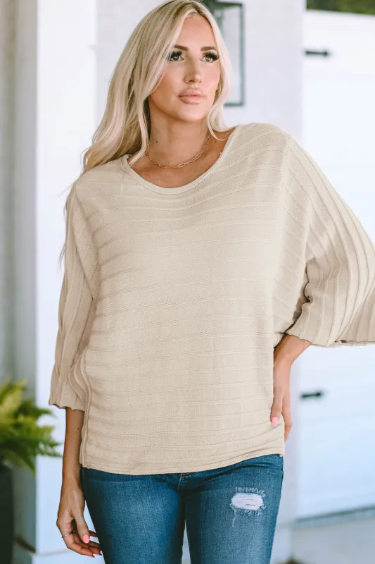 Ella Ribbed Knit Dolman Sweater sold by Threaded Pear