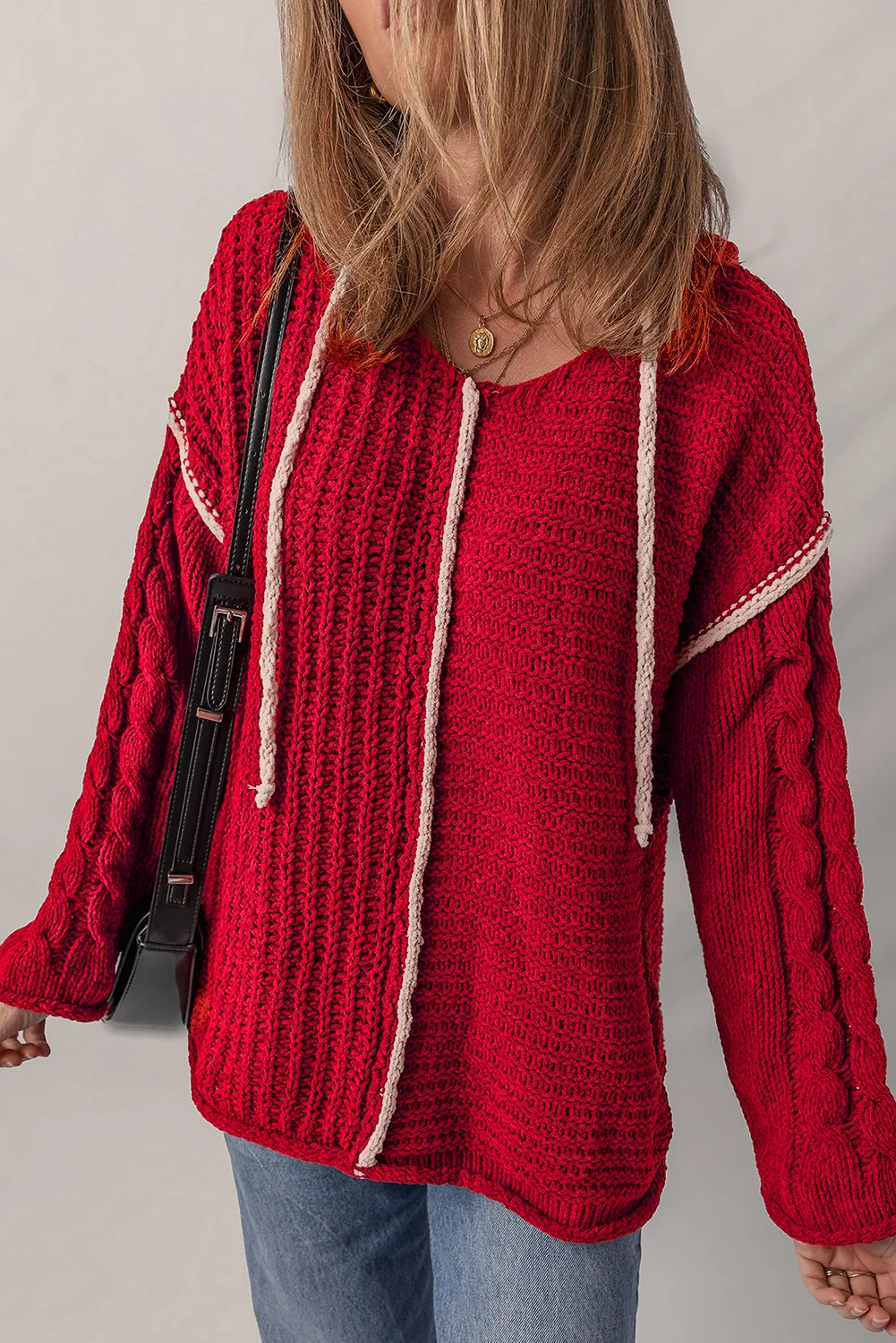 Olivia Knit Drawstring Hooded Sweater sold by Threaded Pear product image thumbnail 5