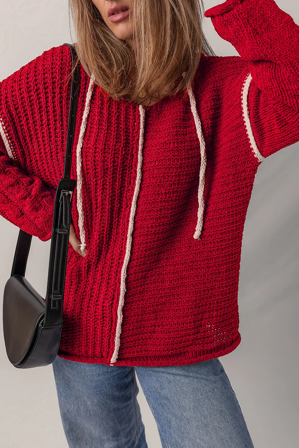 Olivia Knit Drawstring Hooded Sweater sold by Threaded Pear product image thumbnail 3