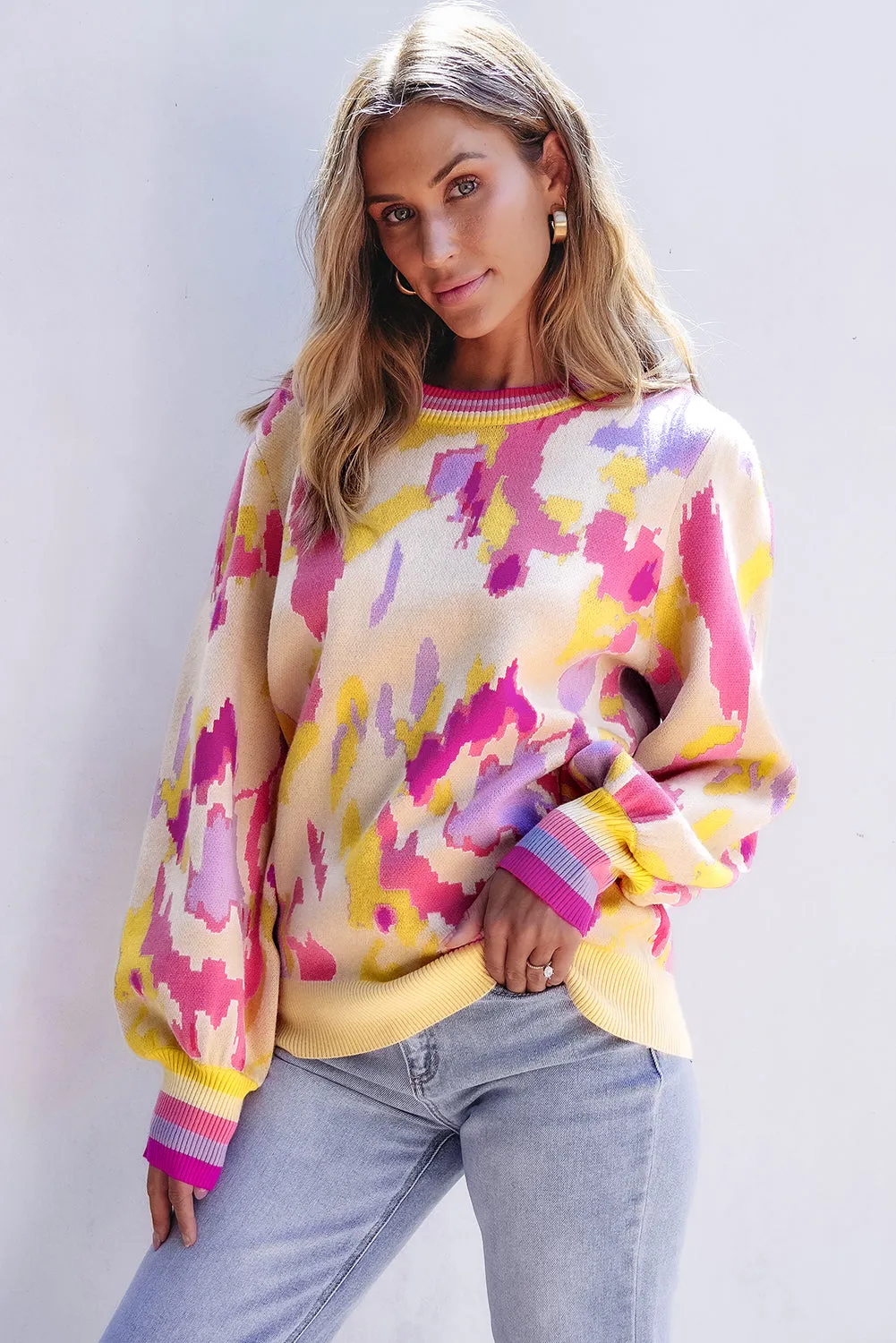 Aria Colorblock Balloon Sleeve Sweater sold by Threaded Pear product image thumbnail 5
