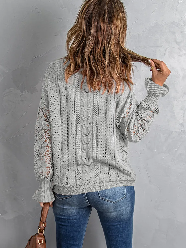 Scarlett Lace Pointelle Knit Sweater sold by Threaded Pear product image thumbnail 2