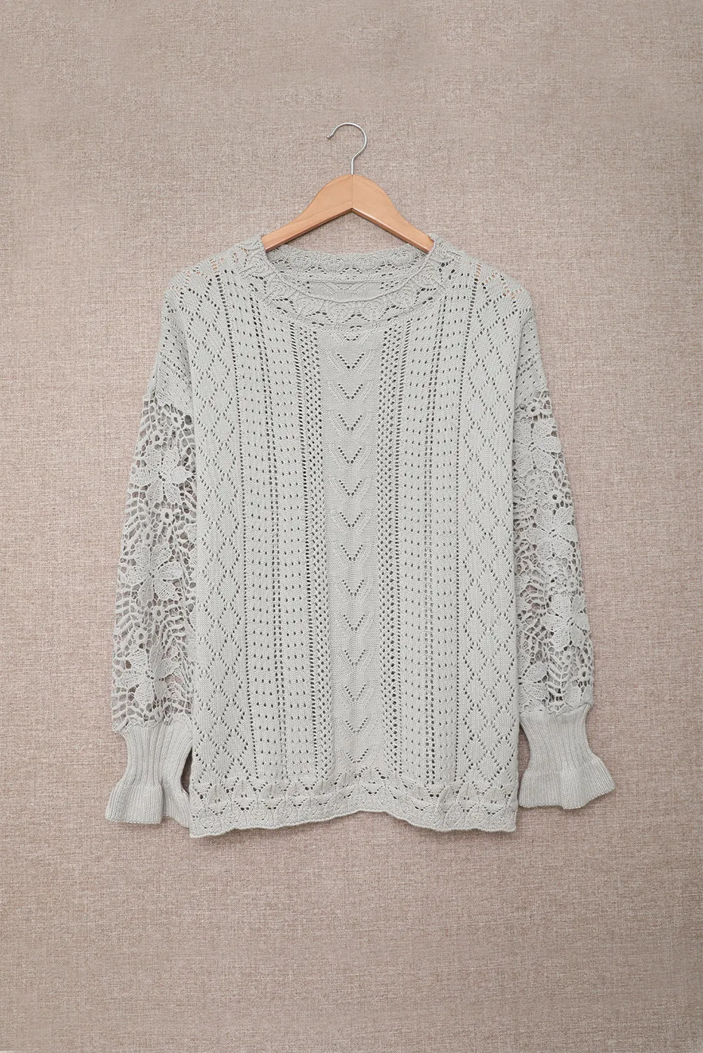 Scarlett Lace Pointelle Knit Sweater sold by Threaded Pear product image thumbnail 3