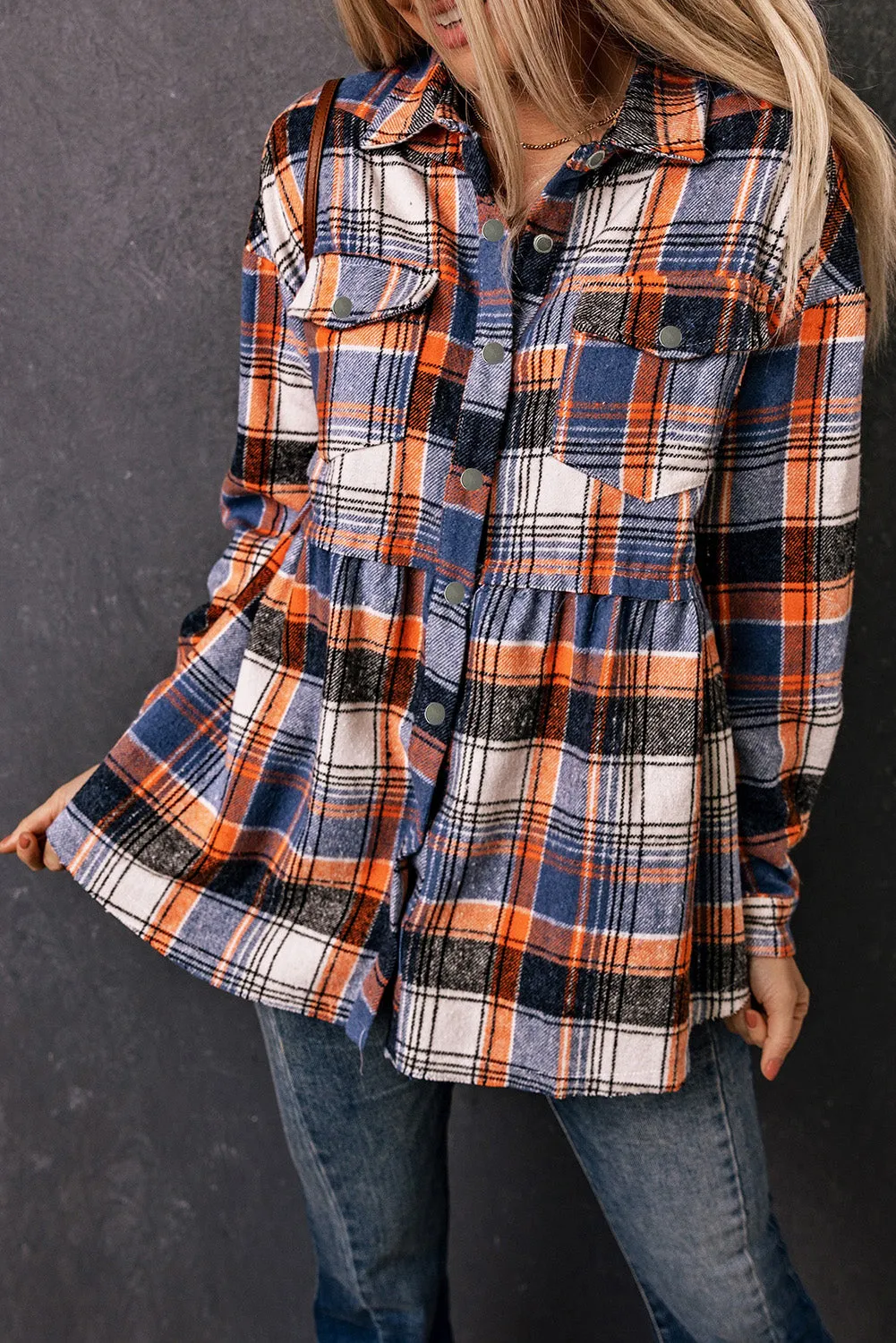 Elizabeth Plaid Down Ruffled Shirt sold by Threaded Pear product image thumbnail 4