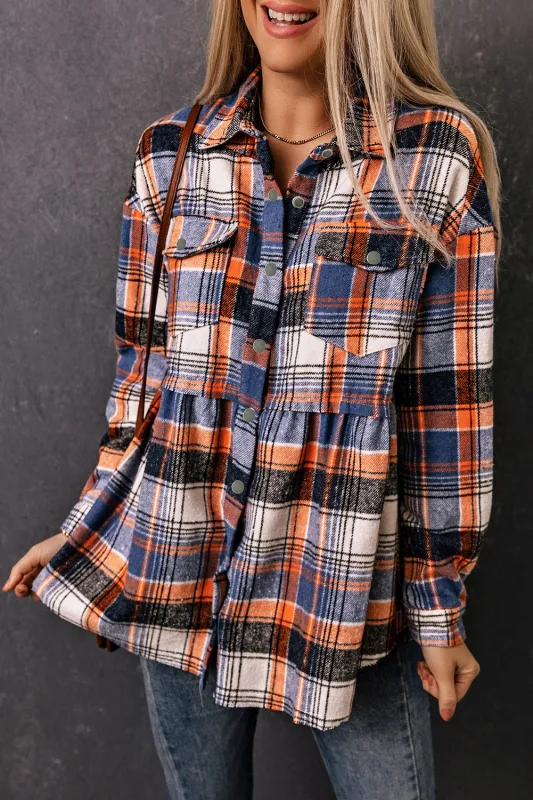 Elizabeth Plaid Down Ruffled Shirt sold by Threaded Pear