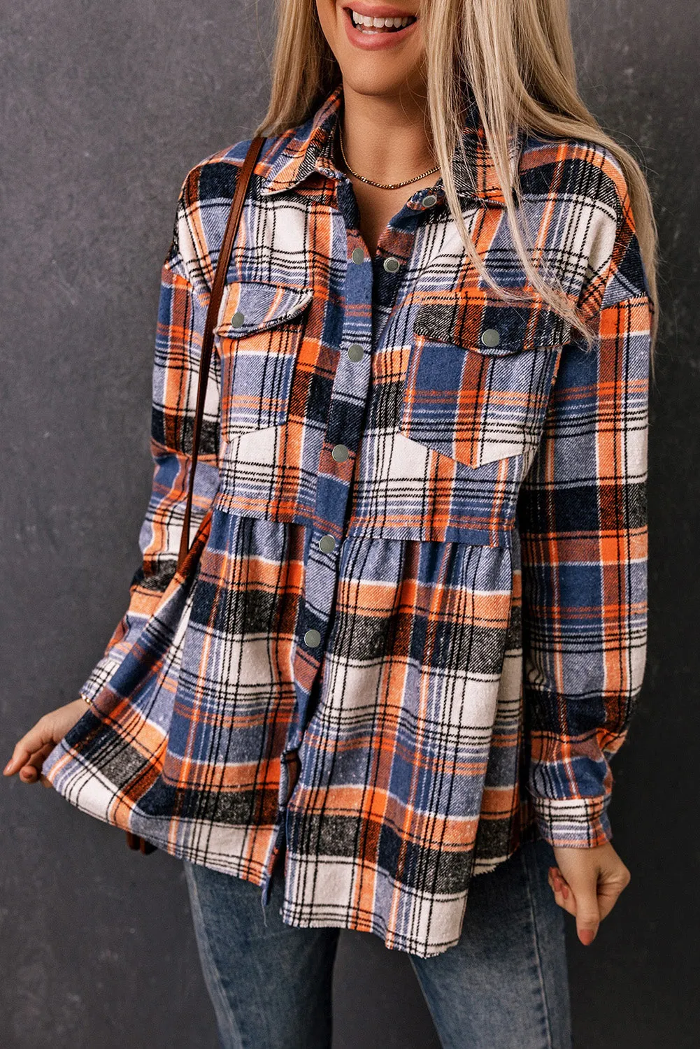 Elizabeth Plaid Down Ruffled Shirt sold by Threaded Pear