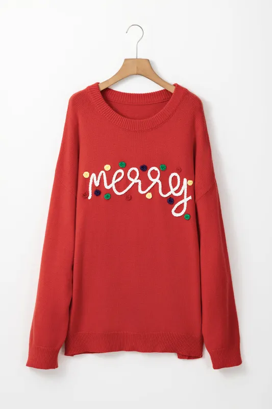 Aria Merry Graphic Christmas Sweater sold by Threaded Pear