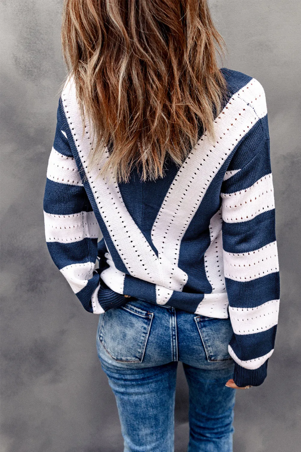 Eleanor Striped Colorblock Knitted Sweater sold by Threaded Pear product image thumbnail 2