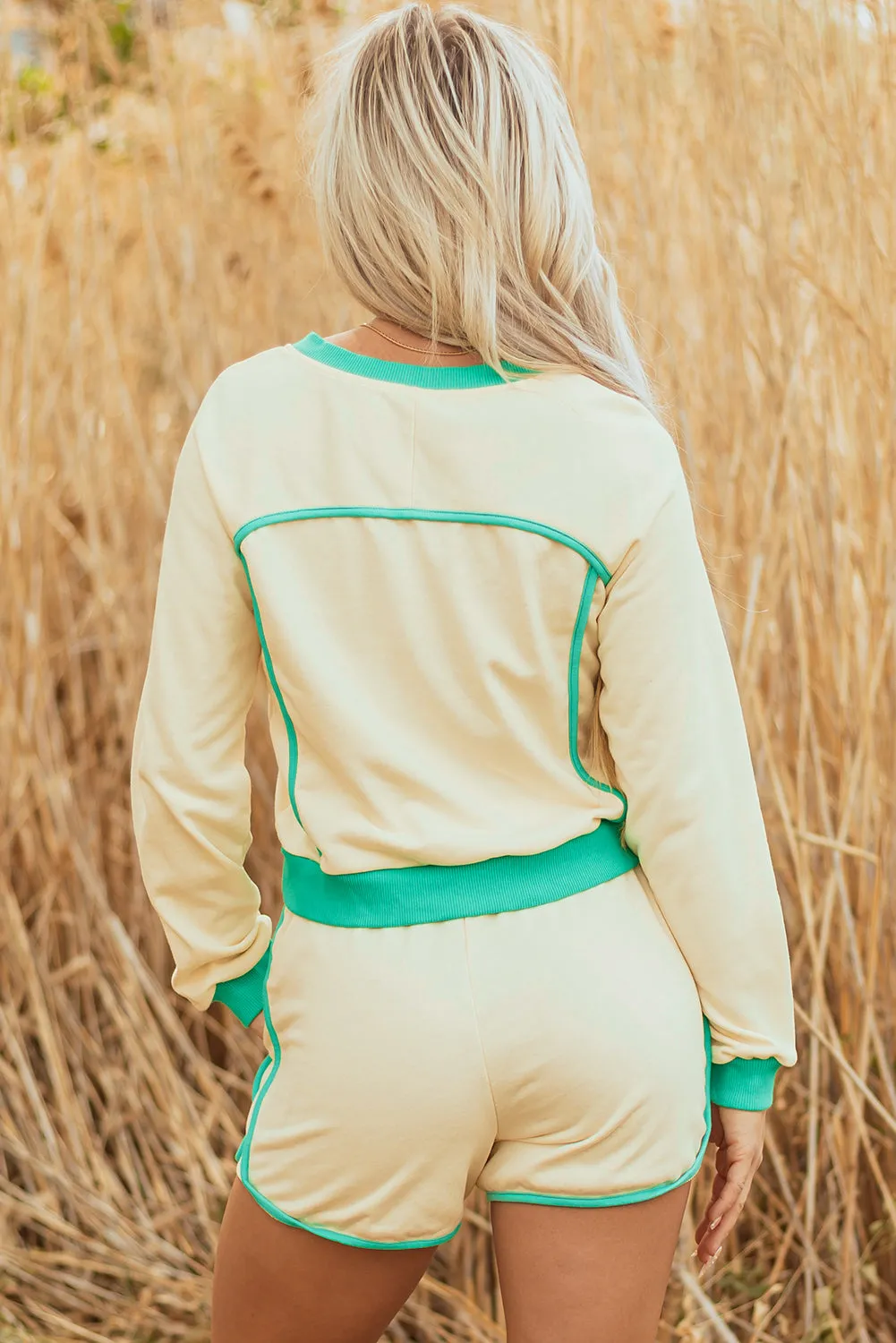 Wren Long Sleeve Pullover and Drawstring Shorts Outfit sold by Threaded Pear product image thumbnail 2