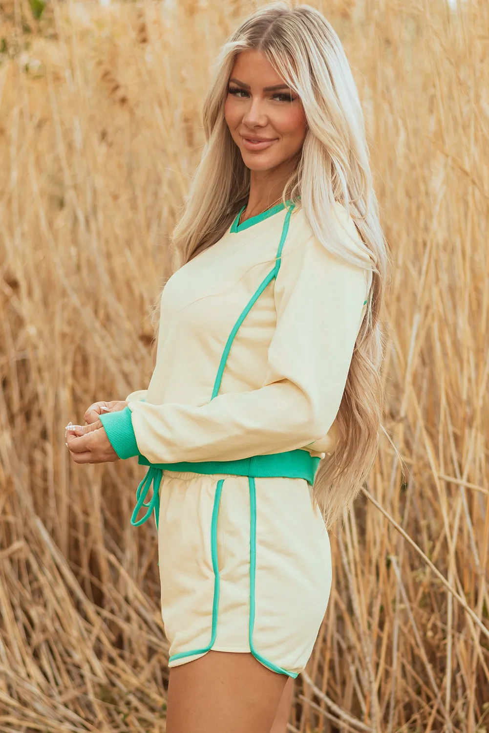 Wren Long Sleeve Pullover and Drawstring Shorts Outfit sold by Threaded Pear product image thumbnail 3