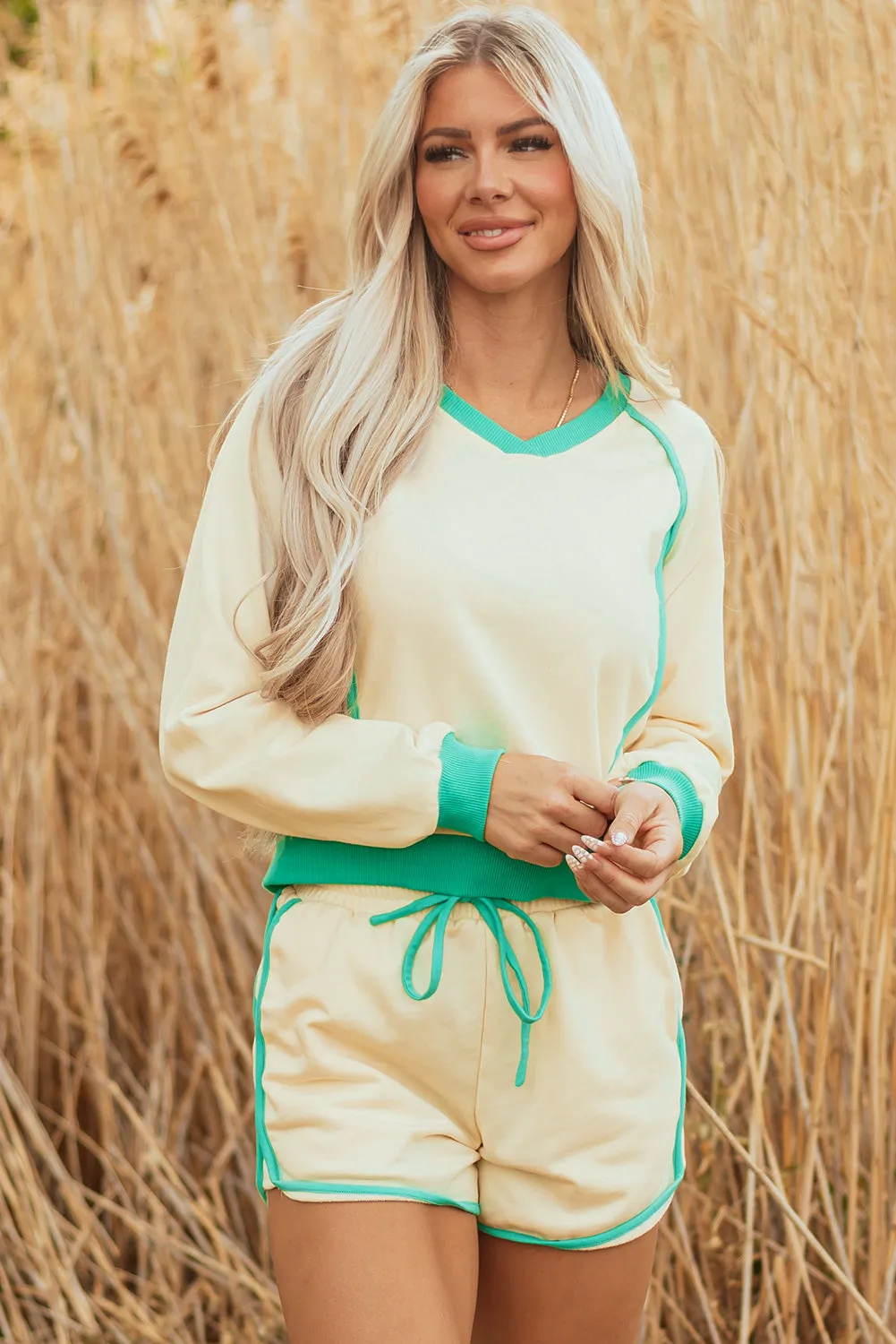 Wren Long Sleeve Pullover and Drawstring Shorts Outfit sold by Threaded Pear product image thumbnail 5