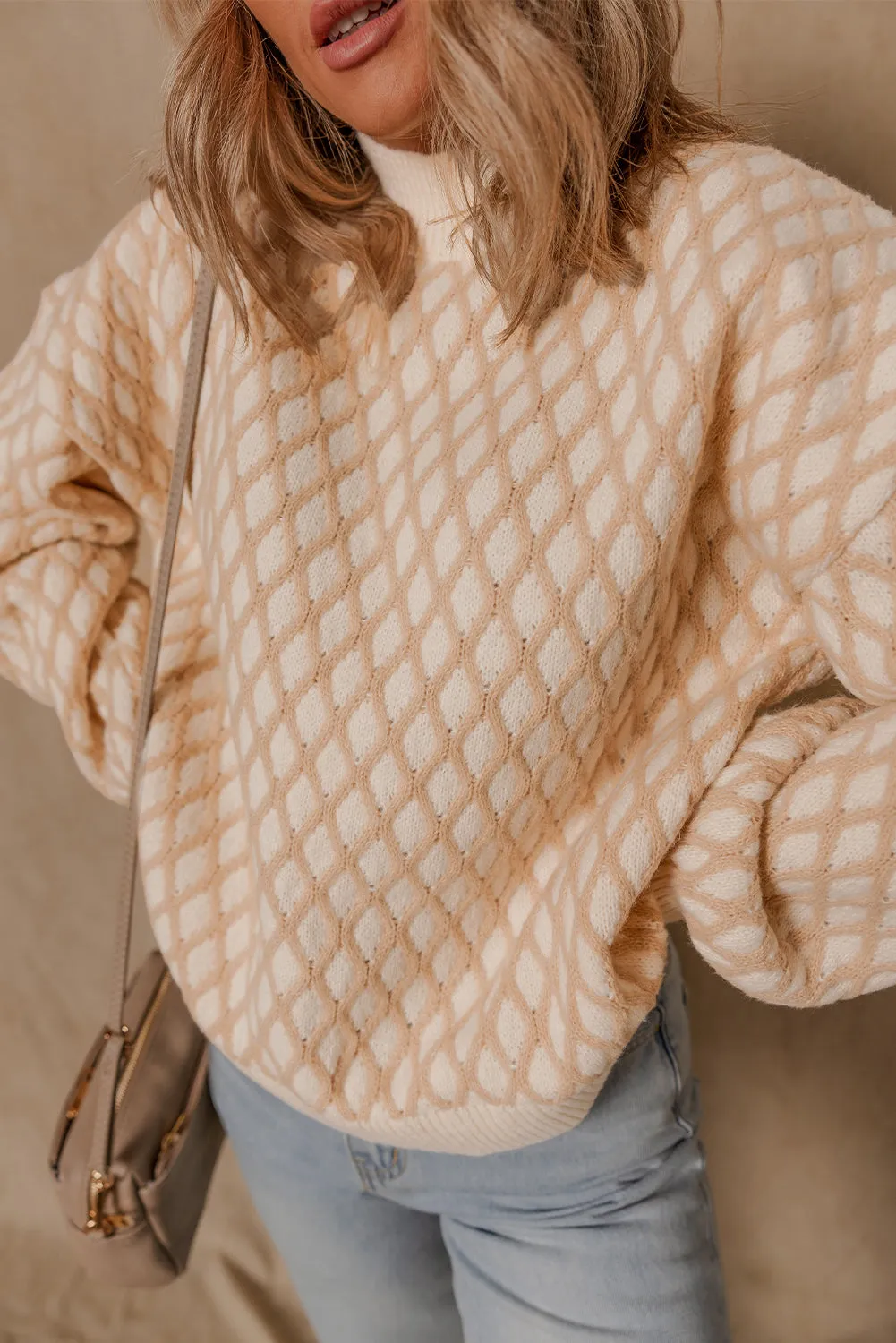 Ximena Rhombus Textured Knit Sweater sold by Threaded Pear product image thumbnail 4