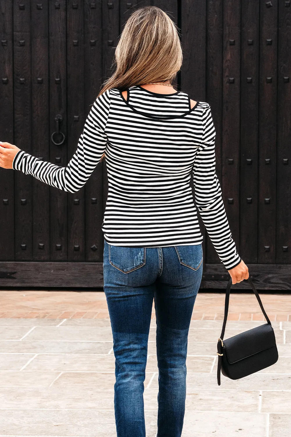 Remi Stripe Double-layer Long Sleeve Top sold by Threaded Pear product image thumbnail 2