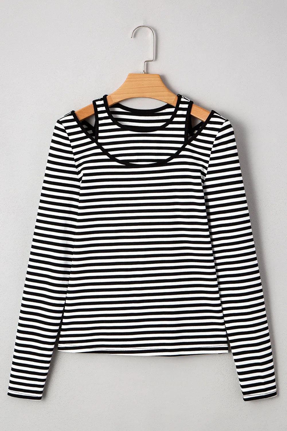 Remi Stripe Double-layer Long Sleeve Top sold by Threaded Pear product image thumbnail 5
