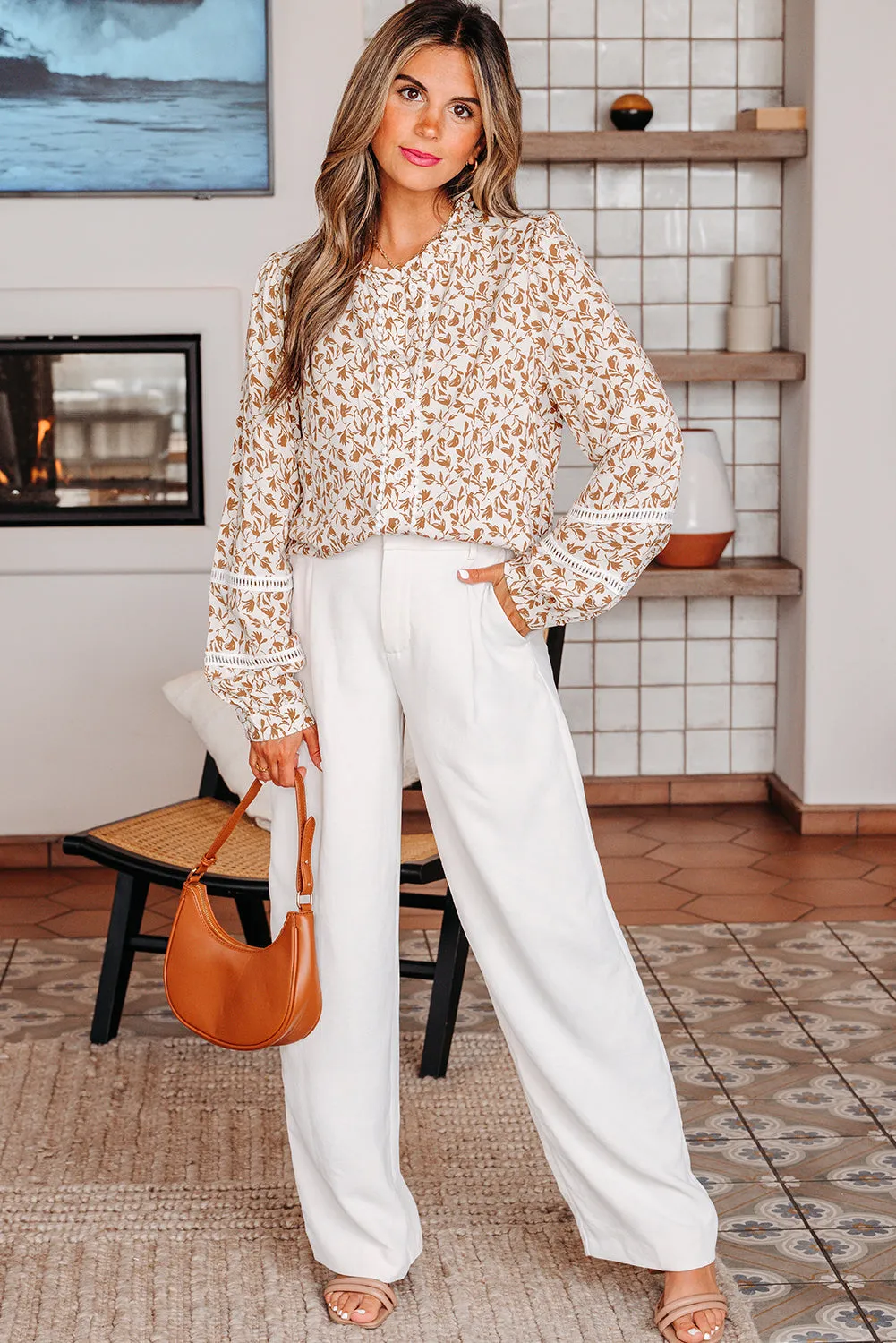 Melanie Lace Floral Puff Sleeve Top sold by Threaded Pear product image thumbnail 4