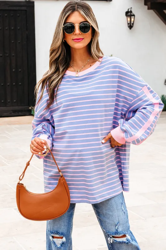 Eliza Stripe Oversize Casual Top sold by Threaded Pear