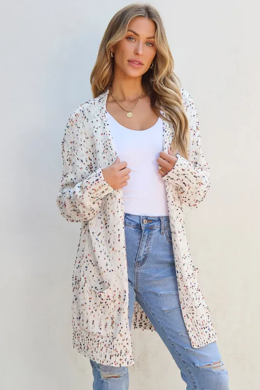 Ailany Confetti Rib Knit Long Sleeve Cardigan sold by Threaded Pear