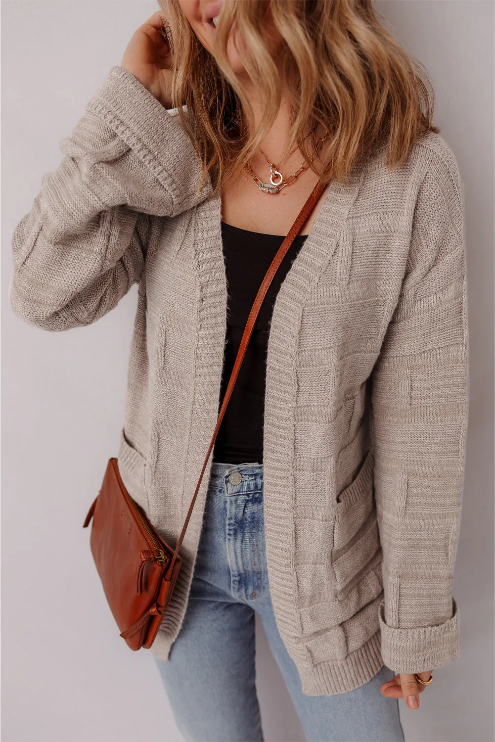 Athena Knit Open Front Chic Cardigan with Pockets sold by Threaded Pear product image thumbnail 4