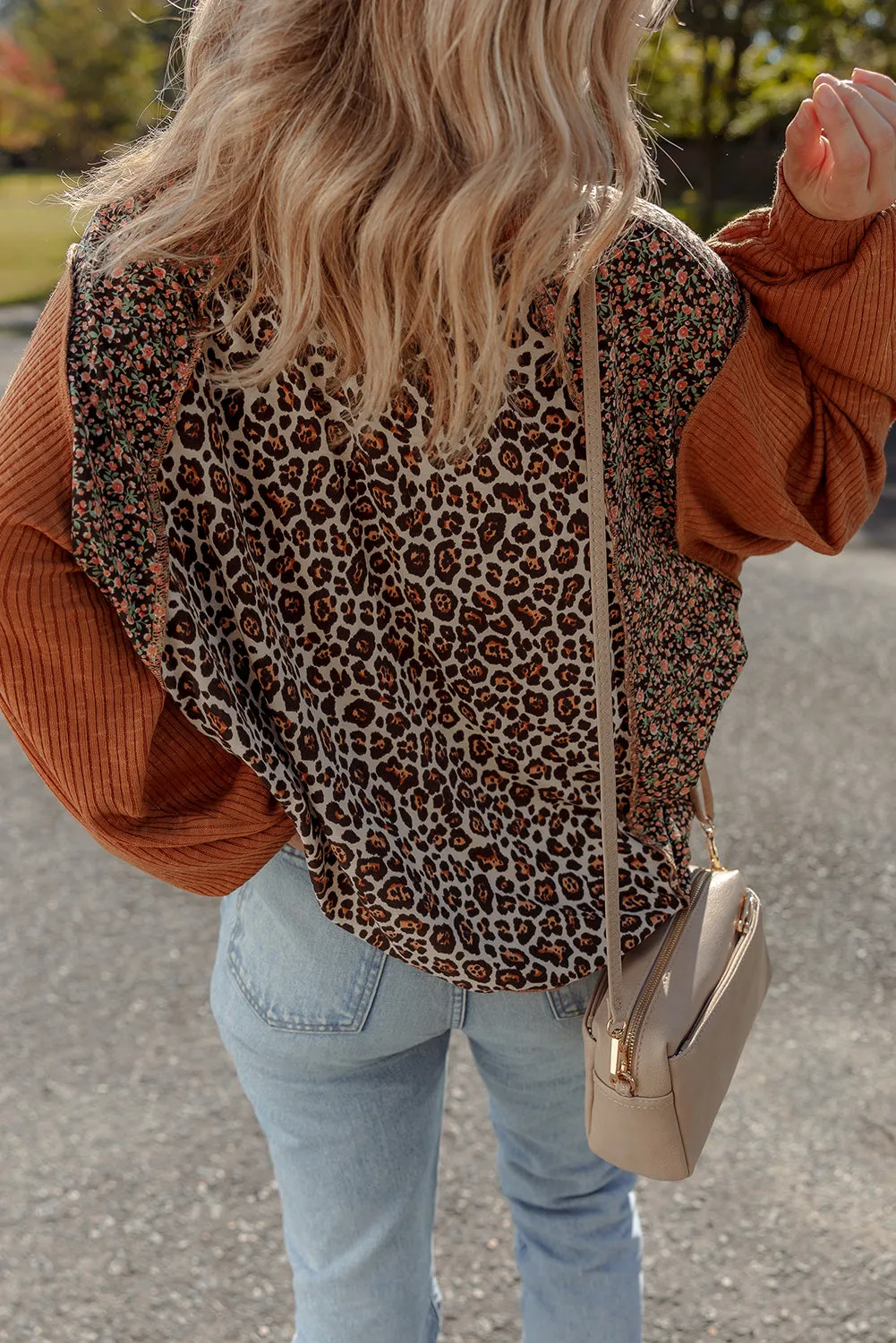 Natalie Leopard & Floral Patchwork Loose Top sold by Threaded Pear product image thumbnail 2