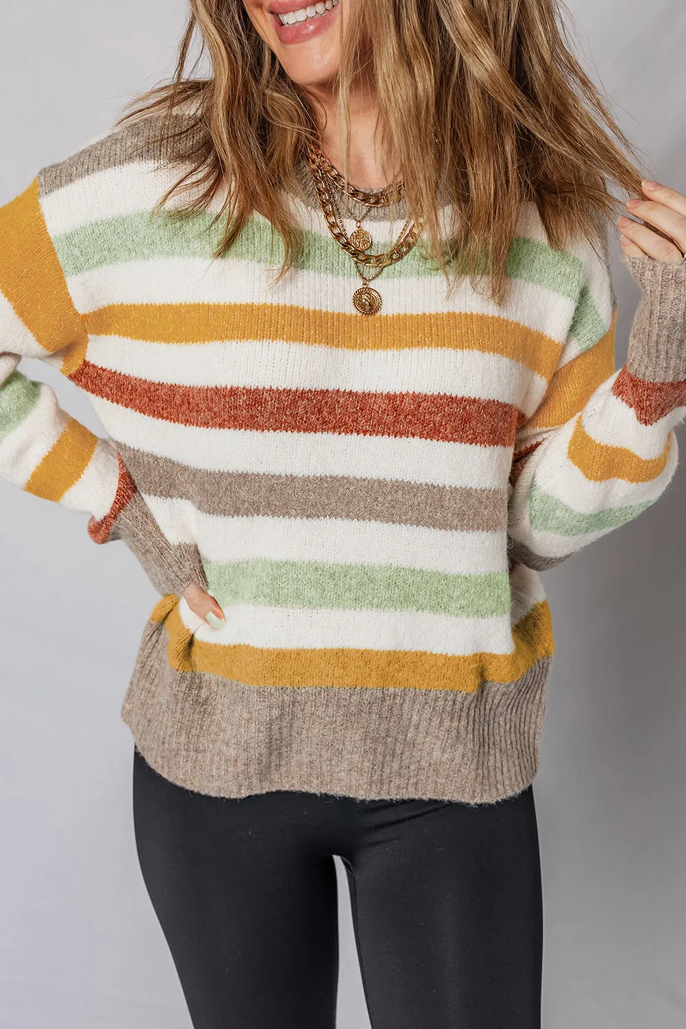 Vivian Stripe Crew Neck Sweater sold by Threaded Pear product image thumbnail 3