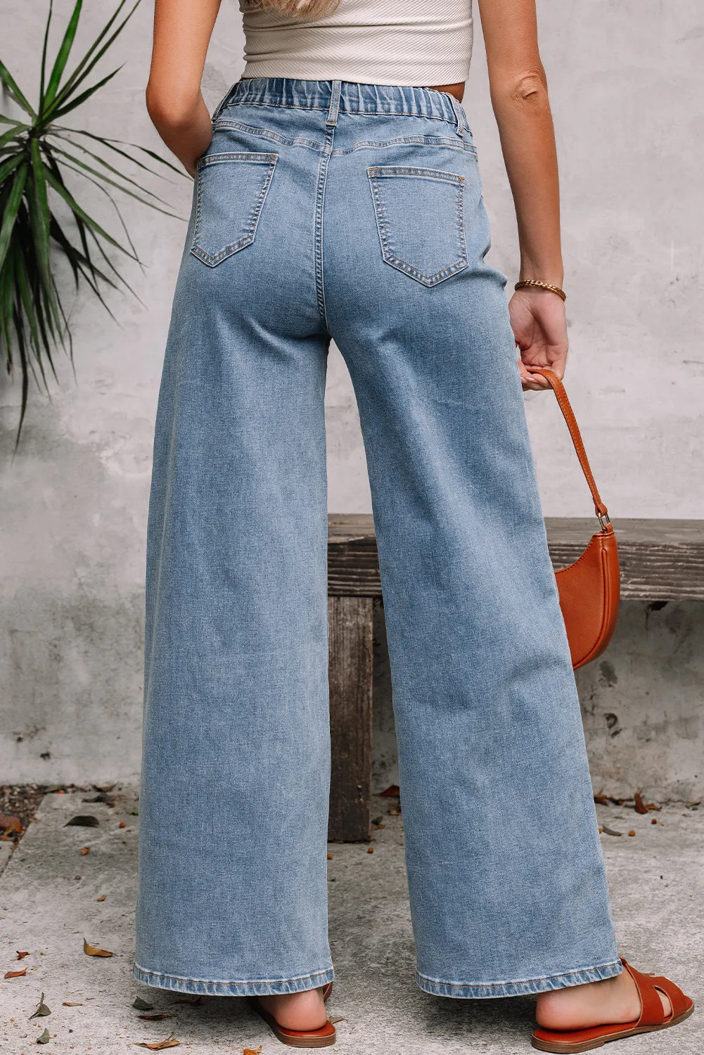 Zoe Medium Wash Super Wide Leg Denim Pants sold by Threaded Pear product image thumbnail 2