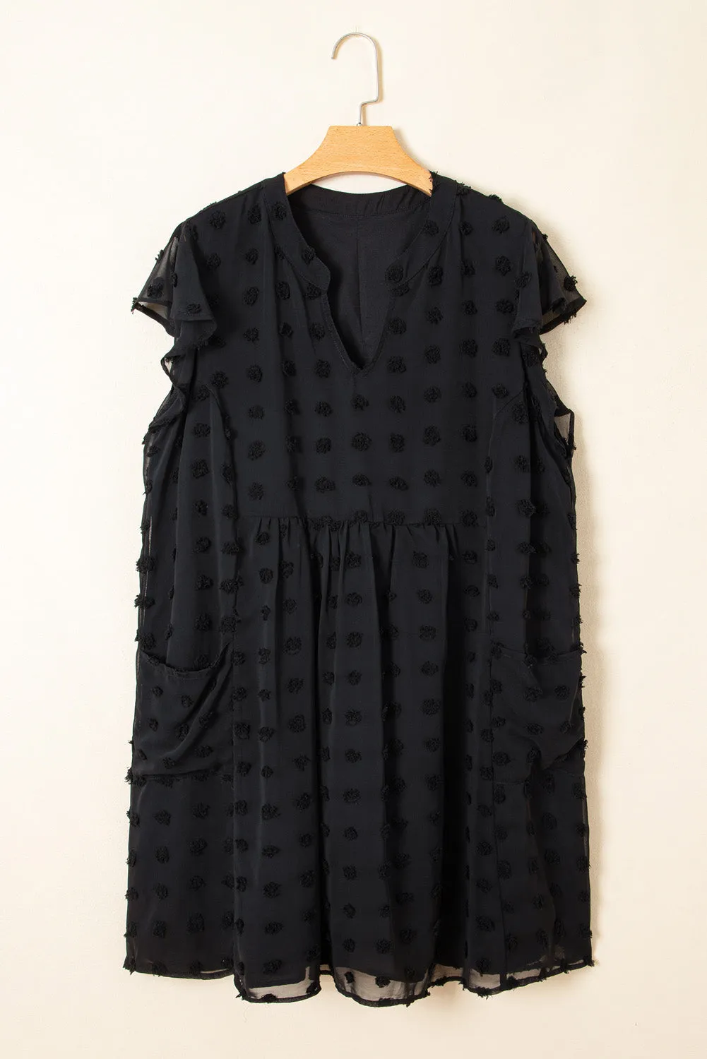 Lilith Plus Size Dotty Textured Ruffled Dress sold by Threaded Pear product image thumbnail 3