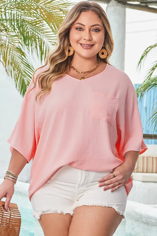Aliyah Plus Size Textured Half Sleeve Top sold by Threaded Pear