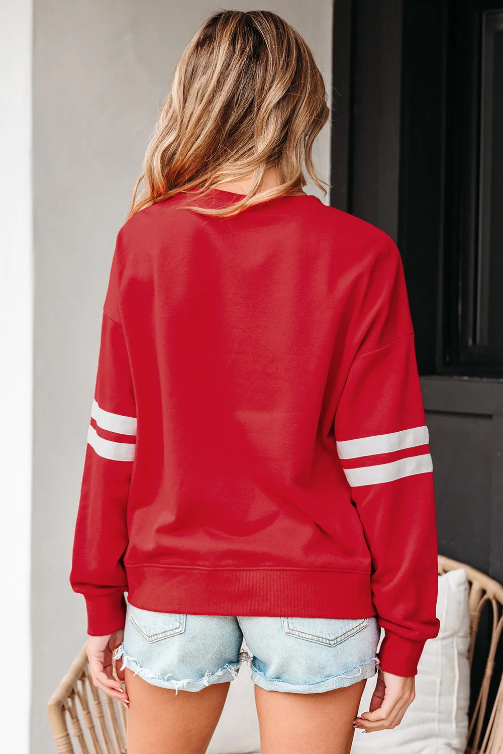Lennon Varsity Striped Oversized Sweatshirt sold by Threaded Pear product image thumbnail 2