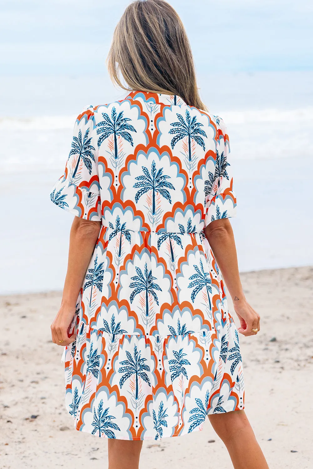 Genesis Palm Tree Printed Short Sleeve Dress sold by Threaded Pear product image thumbnail 2