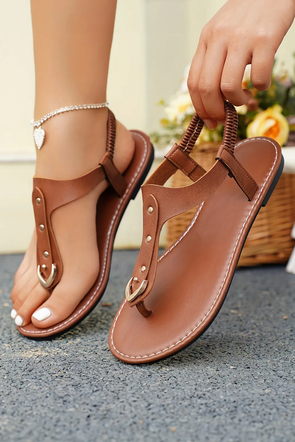 Luna Hollow Out Clip Toe Flat Sandals sold by Threaded Pear product image thumbnail 3
