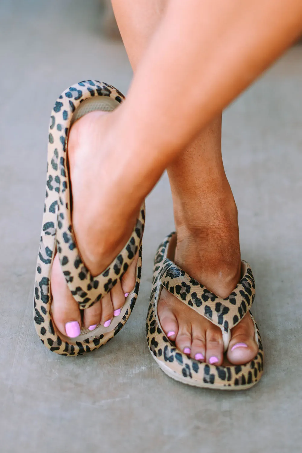 Leopard Thick Sole Flip Flops sold by Threaded Pear product image thumbnail 2