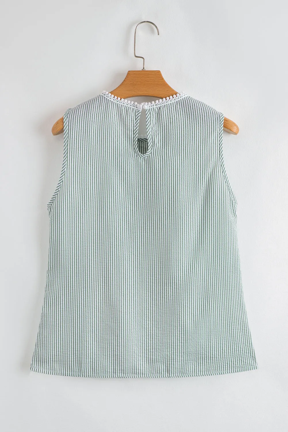 Meredith Stripe Lace Patchwork Crew Neck Tank Top sold by Threaded Pear product image thumbnail 2