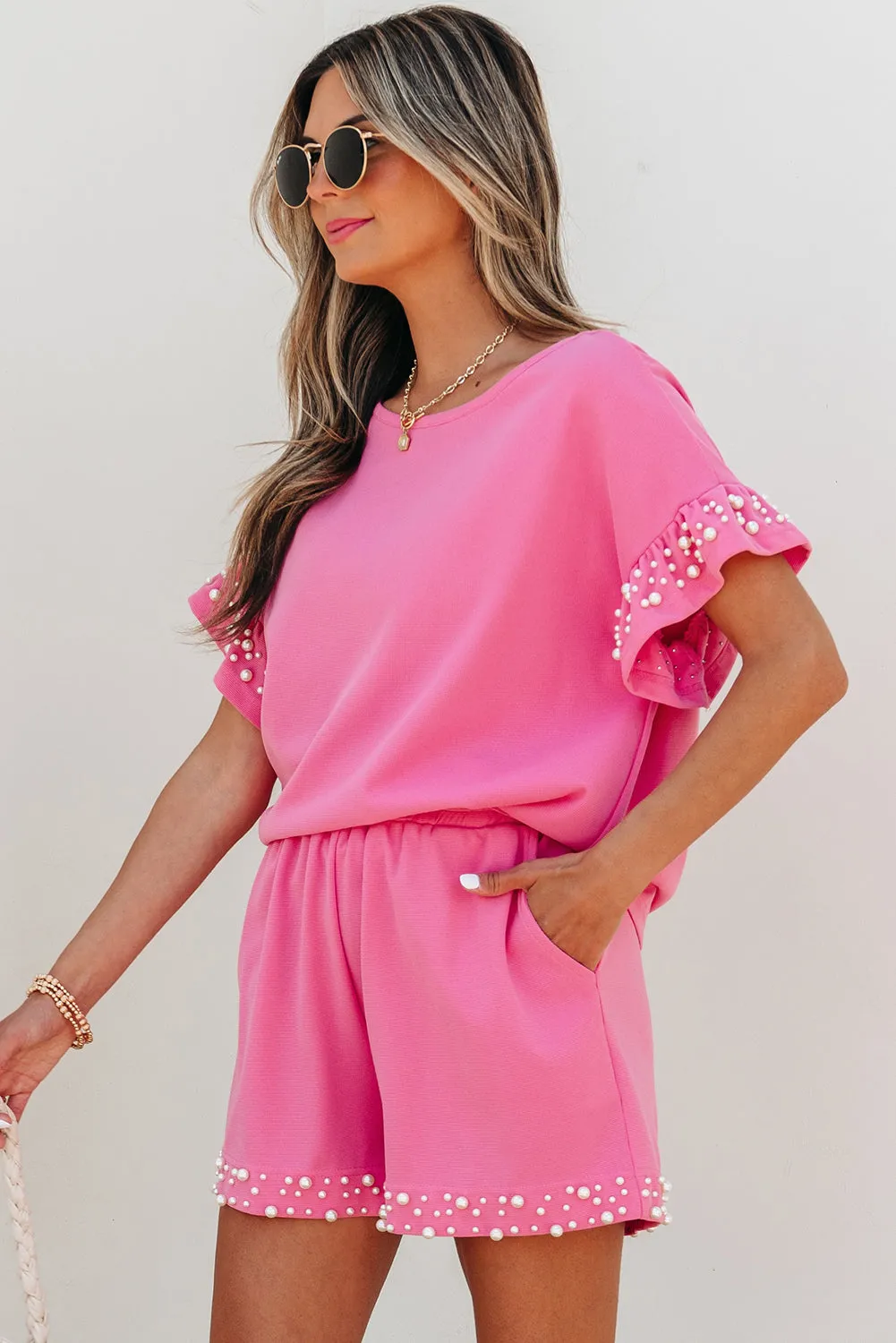 Honey Textured Pearled Ruffle Sleeve 2 Piece Set sold by Threaded Pear product image thumbnail 3