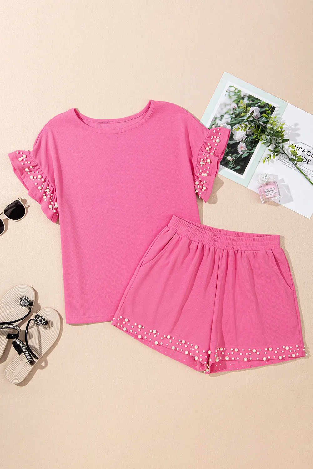Honey Textured Pearled Ruffle Sleeve 2 Piece Set sold by Threaded Pear product image thumbnail 4
