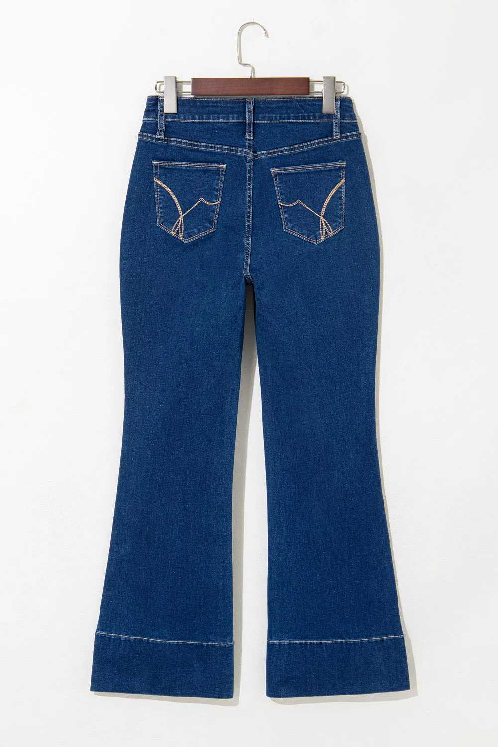 Ayleen Center Seam Deep Wash Straight Jeans sold by Threaded Pear product image thumbnail 5