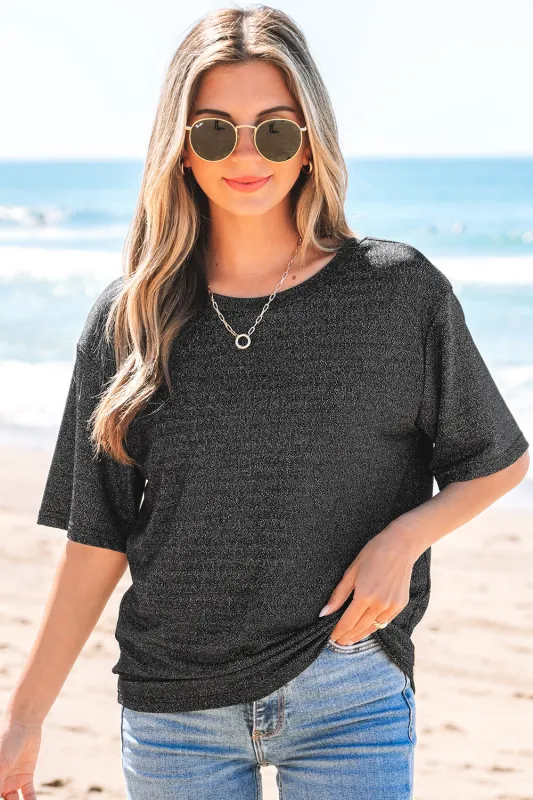 Kathryn Bow Decor Glittery Short Sleeve Top made by Threaded Pear