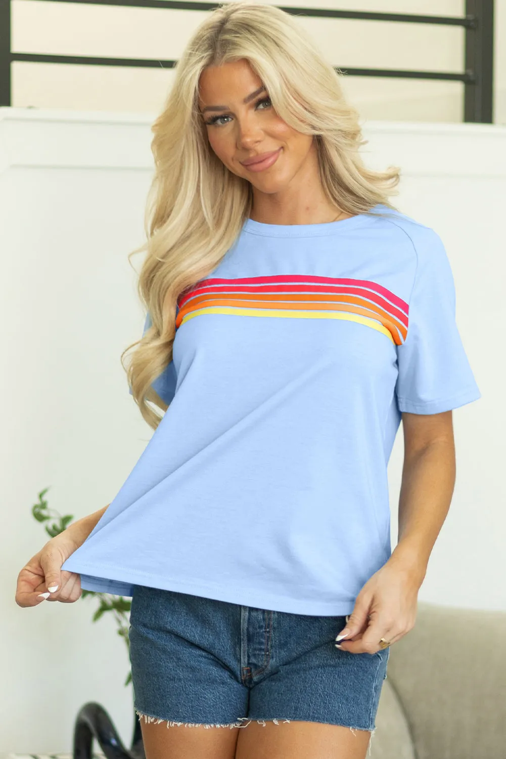 Priscilla Striped Patch Front Casual Top sold by Threaded Pear product image thumbnail 5