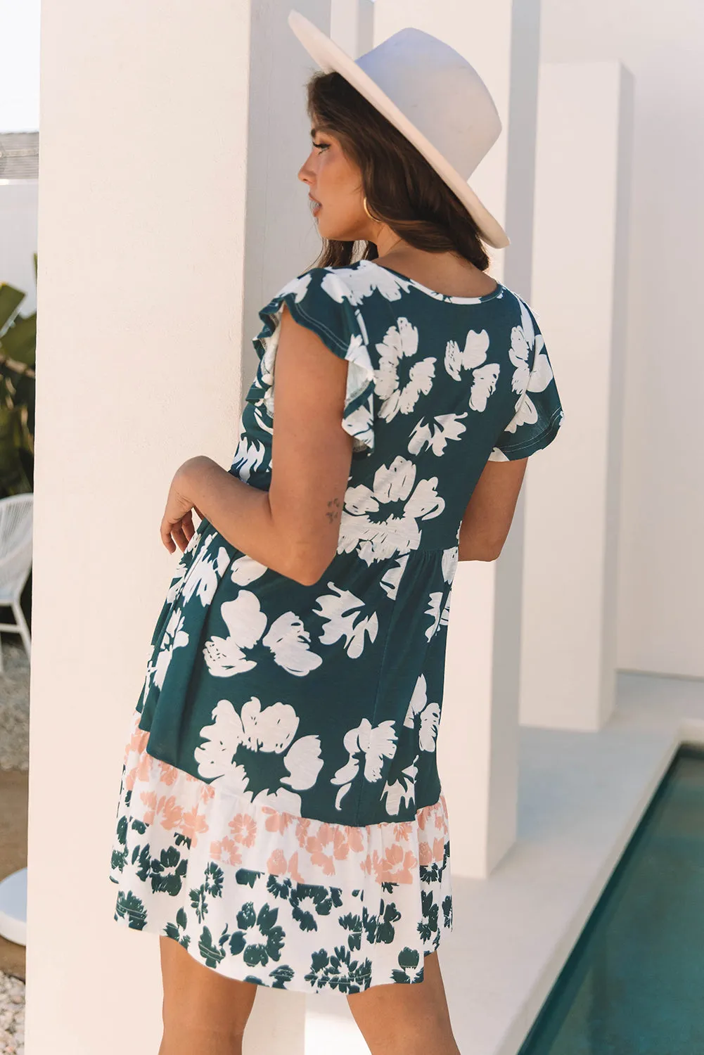 Louise Floral Ruffle Sleeve Dress sold by Threaded Pear product image thumbnail 2