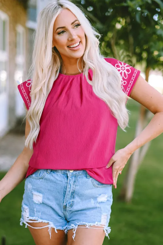 Murphy Floral Embroidered Sleeve Blouse sold by Threaded Pear