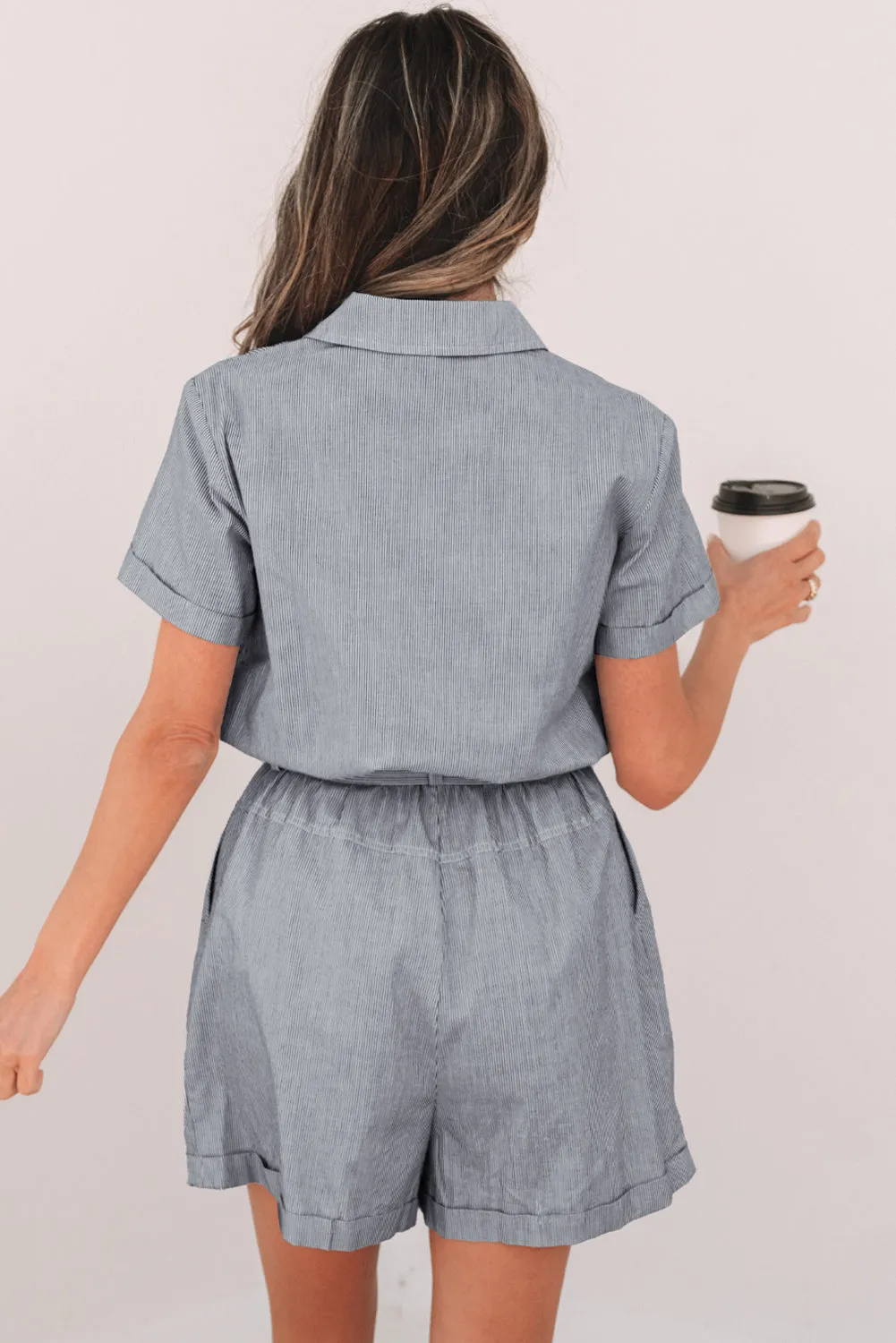 Fernanda Stripe High Waist Romper sold by Threaded Pear product image thumbnail 2