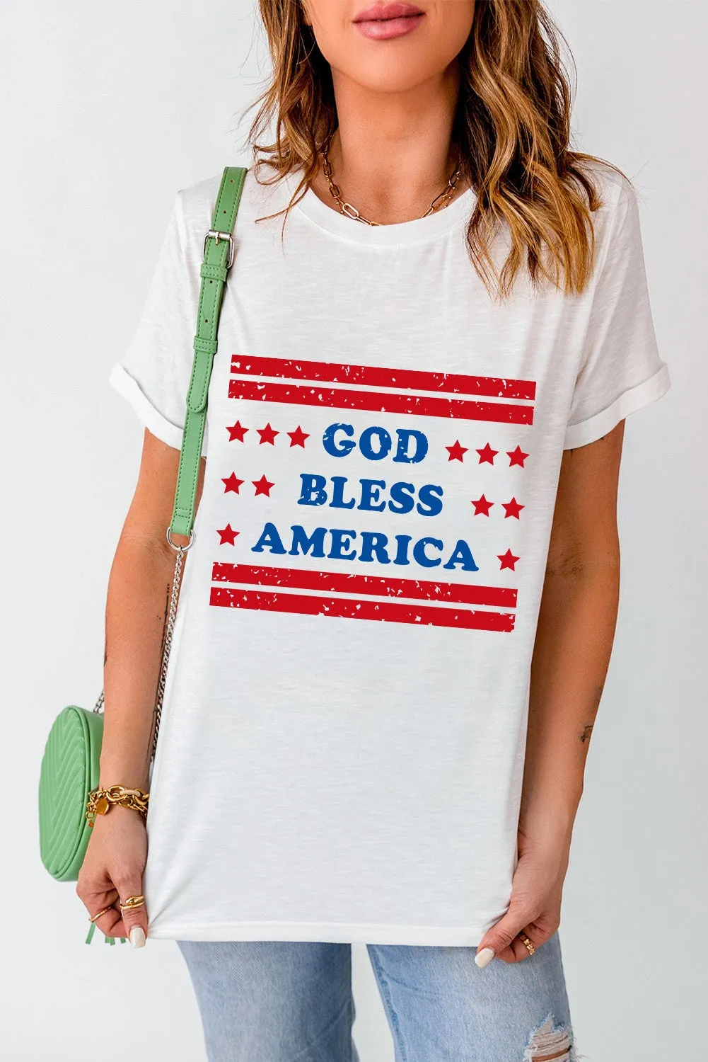GOD BLESS AMERICAN Tee sold by Threaded Pear product image thumbnail 2