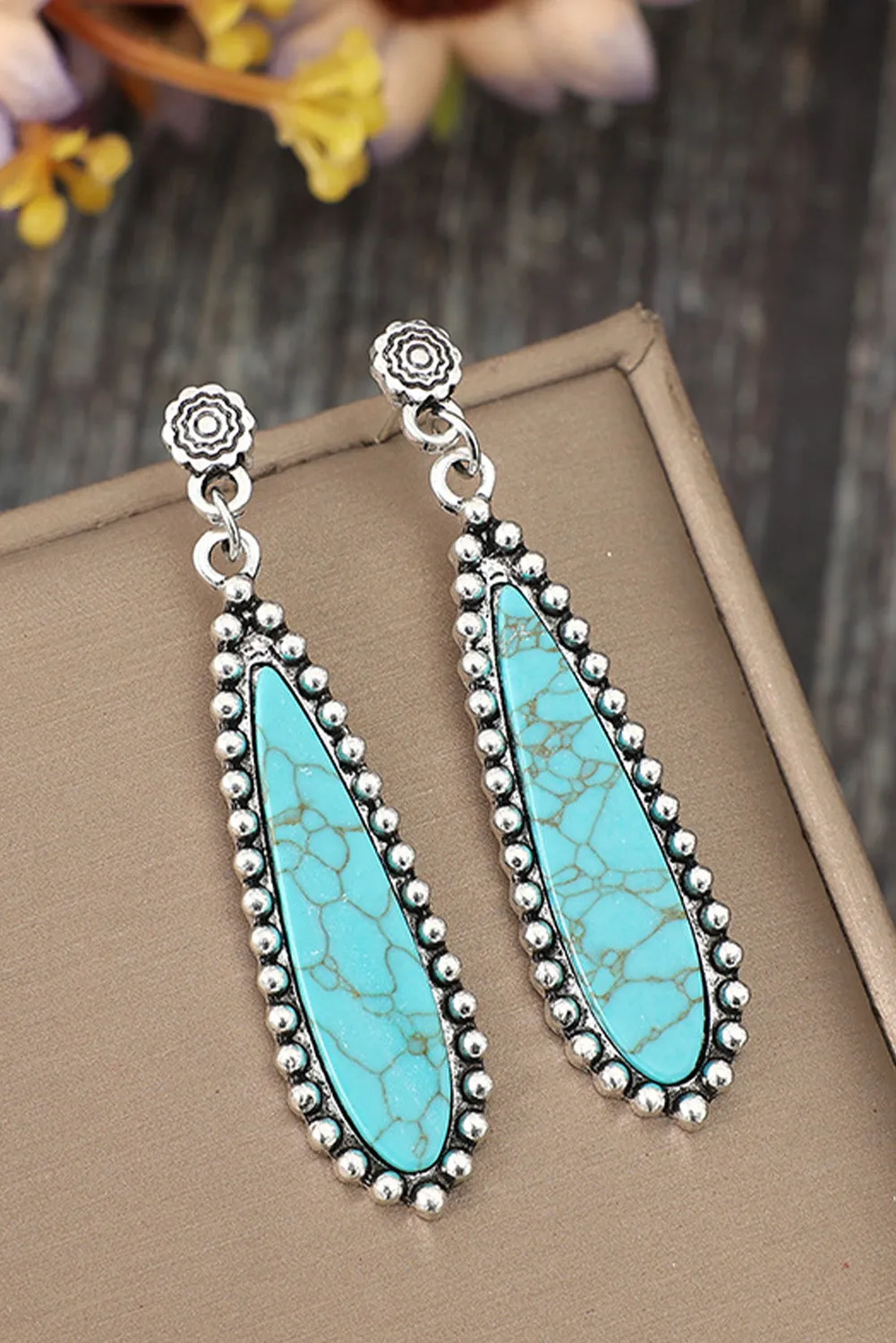 Vintage Bohemian Turquoise Earrings sold by Threaded Pear product image thumbnail 3