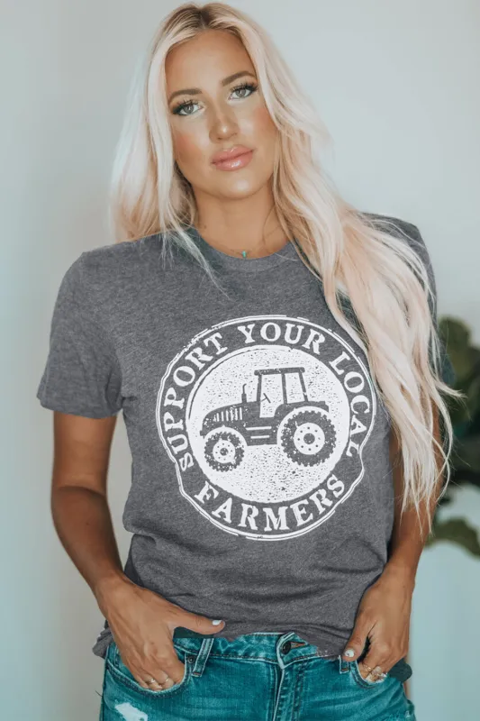 SUPPORT YOUR LOCAL FARMERS Graphic Tee made by Threaded Pear